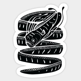 Oarfish - black Sticker